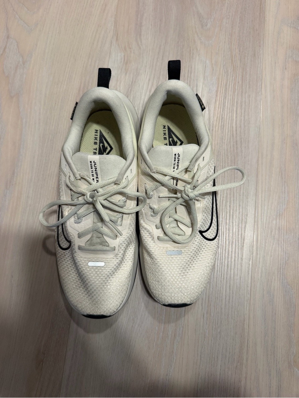 Nike Kids Cream and Black Trail Sneakers